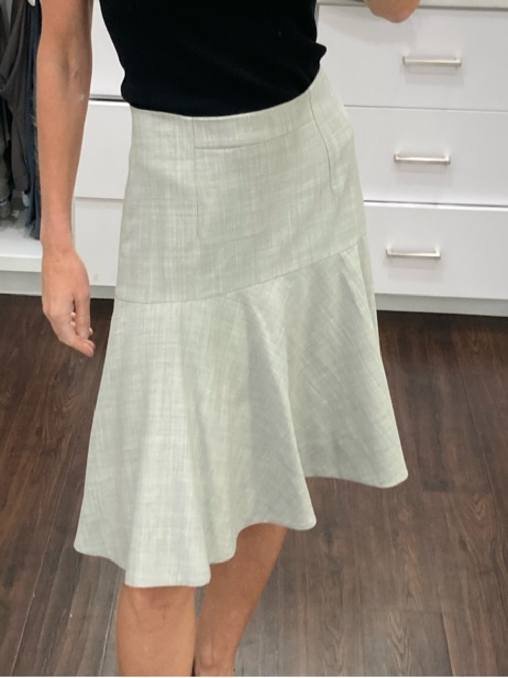 J. Crew Light Gray Flared Midi Skirt